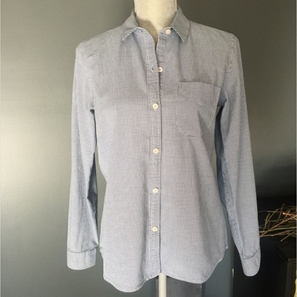 Current/Elliott The Slim Boy Houndstooth Shirt Md - Picture 3 of 7